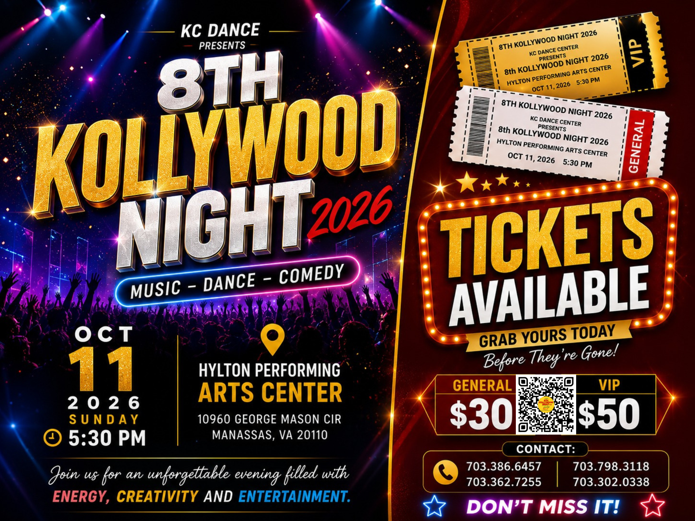 8th Kollywood Night 2026 Ticket Flyer